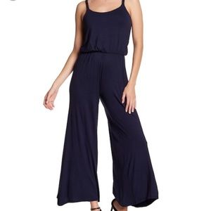 Loveappella wide leg jumpsuit. Navy blue